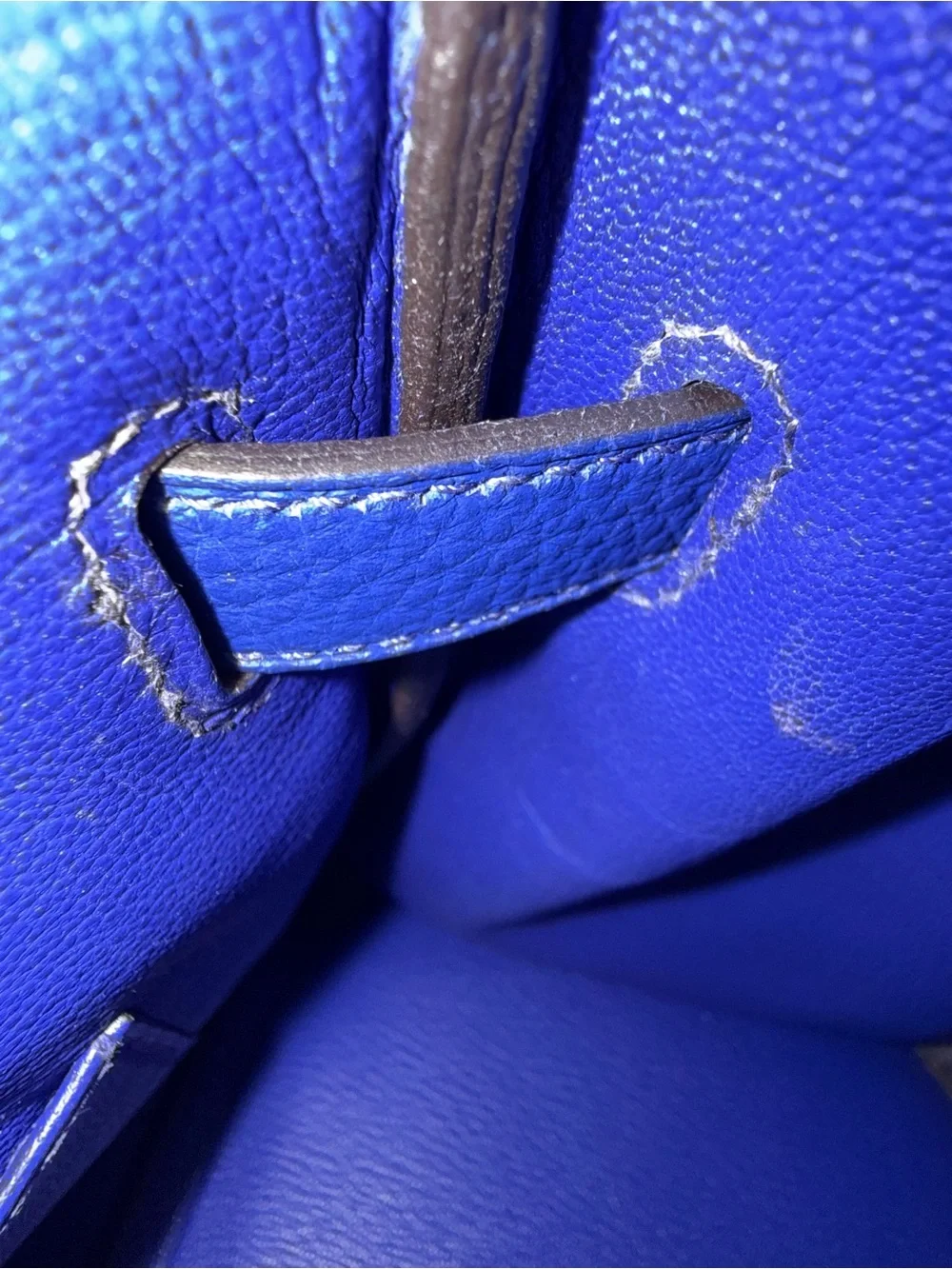 Hermes Birkin 30 Electrique Bleu Togo Leather Top-Handle Satchel w/Gold Hardward